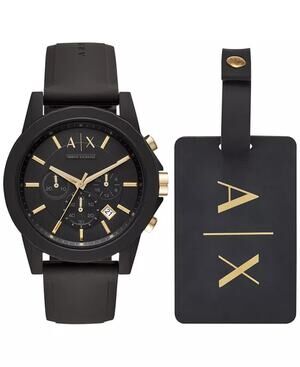 Armani Exchange AX7105 Men's Chronograph Watch Black Silicone
